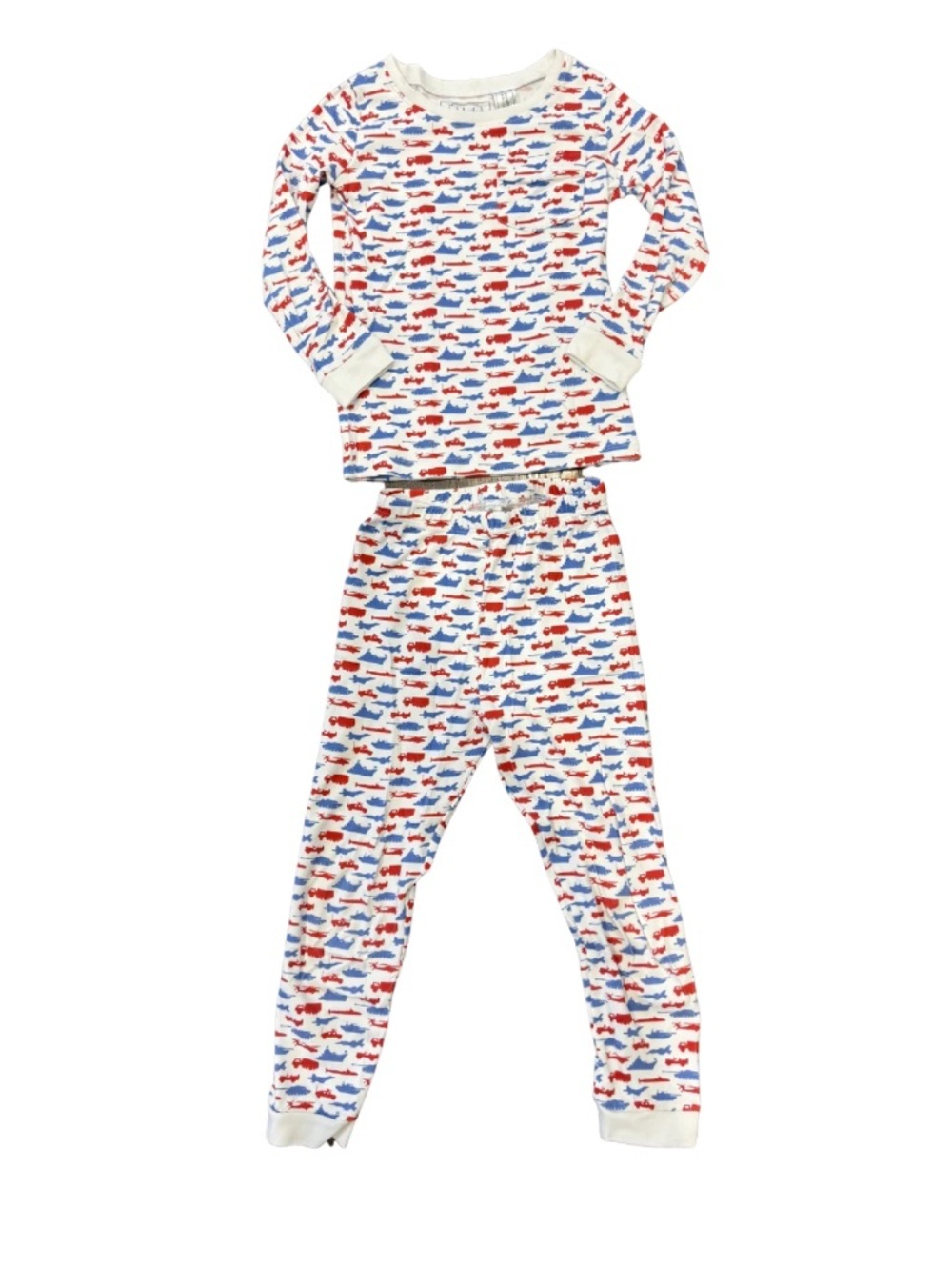 🇺🇸 Boys Patriotic Military Tank Helicopter Cotton Pajama Set 4th of July USA